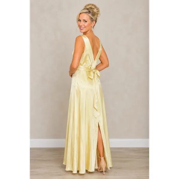 Yellow Satin Saints & Secrets Gown - Size S - Image 2
