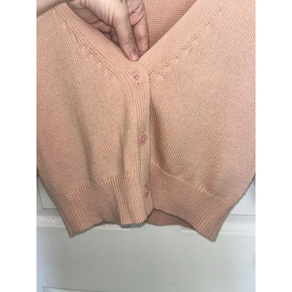 Aritzia Wilfred Merino Wool Blend Blush Pink Canterbury Crop Cardigan S - Image 4