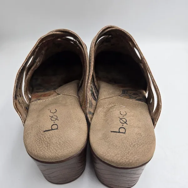 BOC BORN Johana Women's 8.5 Mule Clogs Shoes Taupe Brown Slip-On Shoes Braided - Image 4