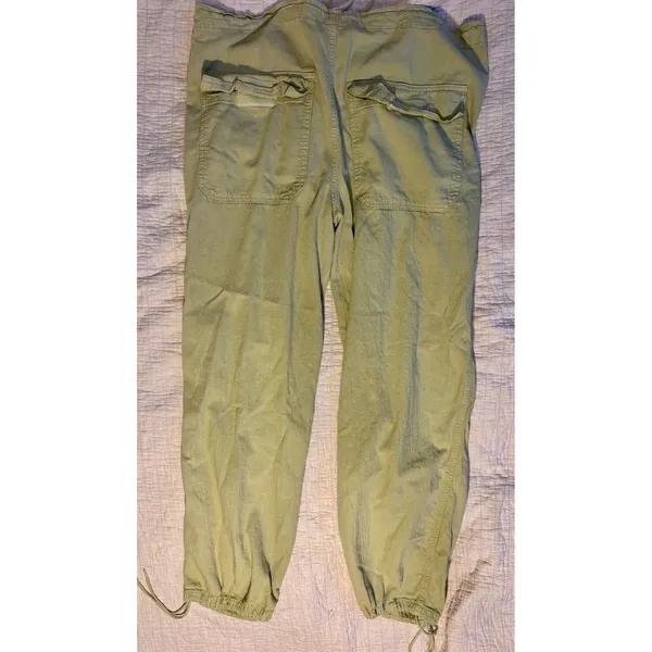 Topshop Sage Green Cotton Linen Blend Utility Jogger Pants Size US 8-10 M - Image 8