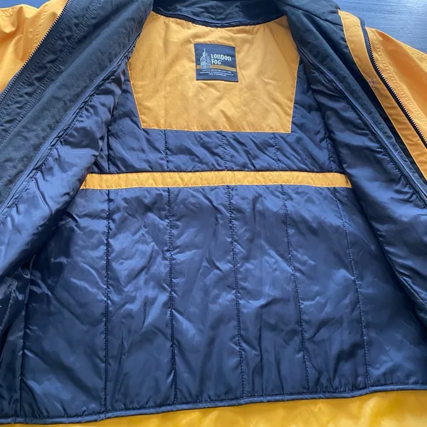 London Fog Mustard Yellow Zipper Lined Jacket Size L (NO HOODIE AVAILABLE)‎ - Image 6
