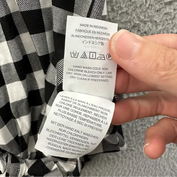 Madewell Button Back‎ Buffalo Check Tie Tee Short Sleeve Gingham Women's Small - Image 5