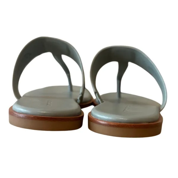 Tory Burch Mini Everly Geometric‎ Blue Grey Sandals Double T 7 - Image 5