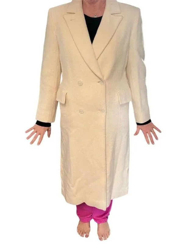 Pendleton Women's Long Wool Overcoat Beige Double-Breasted Size M Standa… - Image 11