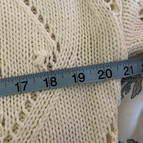 LOFT Sweater Large White Pointelle Bobble‎ Knit Women's Long Sleeve NWT Feminine - Image 5