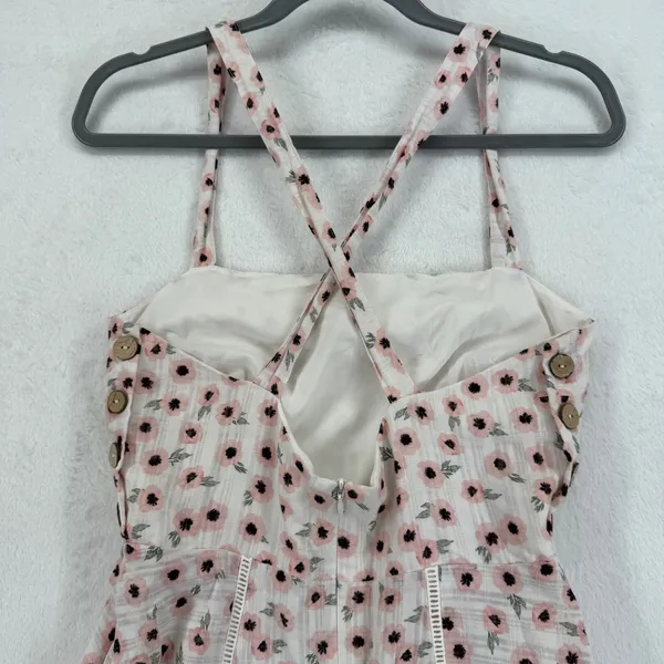 Hutch White Floral Print Dress Size 4 Sleeveless Fit Flare‎ Party Casual - Image 11