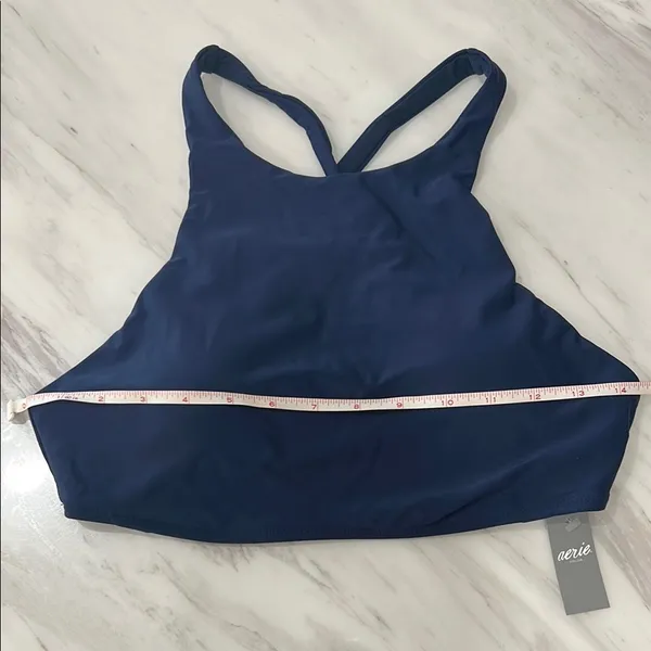 Aerie Navy Blue Swimsuit Top with Racerback Design - Image 4
