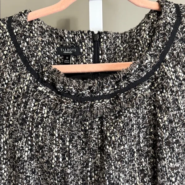 Talbots Tweed Sheath Dress Wool Blend 14‎ Knee Length Workwear Dark Academia - Image 4