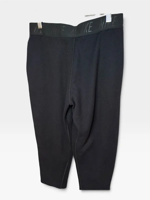 Nike Dri-FIT Black Cropped Athletic Pants Sweatpants Logo Waistband MEDIUM - Image 4