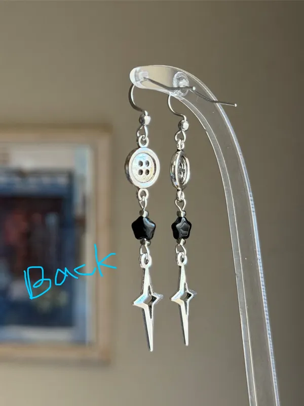 Handmade y2k funky fairy dangle earrings🌟🩵 - Image 6