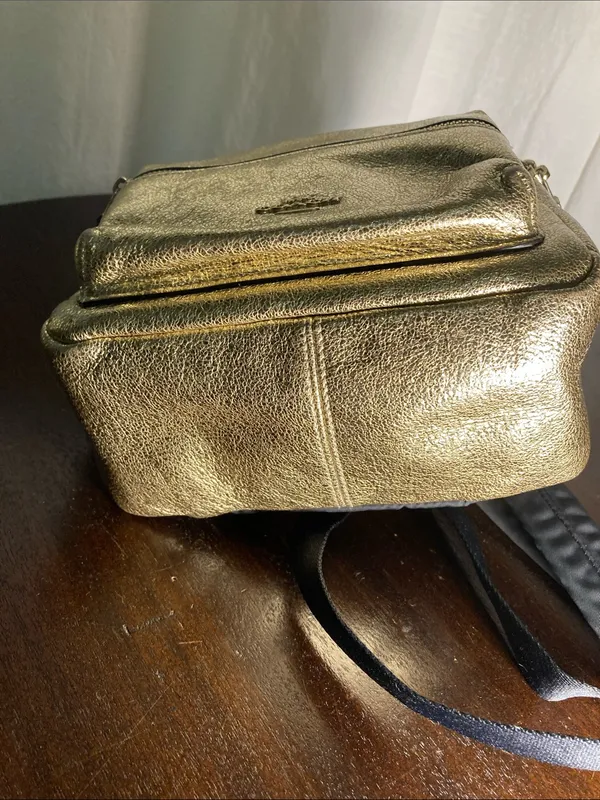 Coach Metallic Gold Mini Charlie Backpack with Front Zip Pocket - Image 4