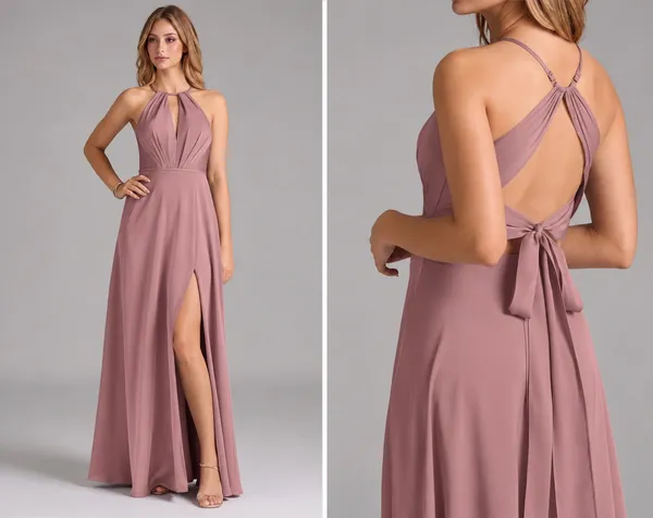 Azazie Bridesmaid Dress Chiffon - Image 2