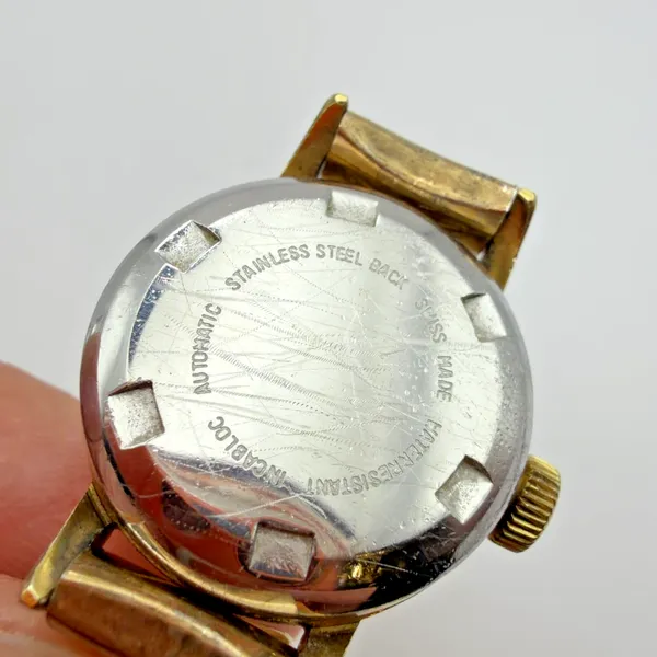 Medco 17 Jewels Selfwinding Swiss Made Ladies Watch Date Gold Tone Parts - Image 7