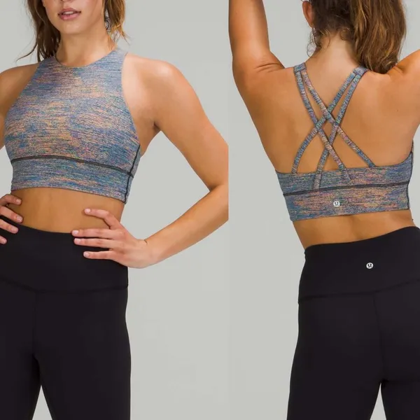 Lululemon Energy Bra High Neck Longline 4 W2CVCS Spectral Fusion Multicolor - Image 2