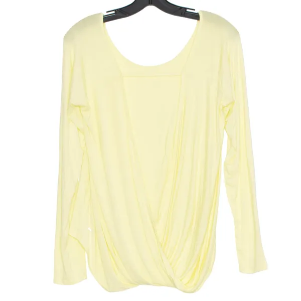 Zyia Top Long Sleeve Open Back Yellow Lightweight Yoga Athleisure Tee Size Small - Image 2