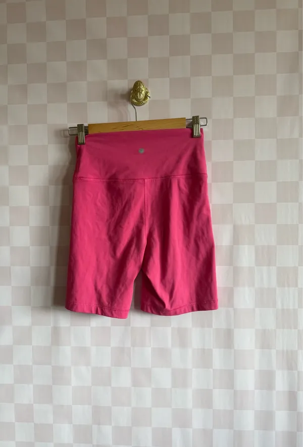 Yogalicious Hot Pink High-Waist Bike Shorts - Image 3
