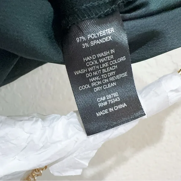 Rachel Zoe Green Satin Slip Midi Skirt with Pearl Chain Size 6 NWT - Image 7