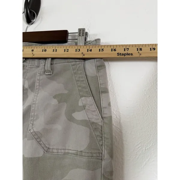 PAIGE Mayslie Jogger Pants Women’s 28 Camo Green Stretch Utility Ankle Zip - Image 6