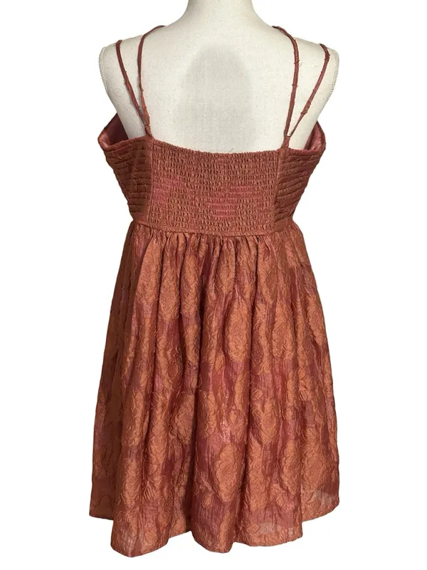 Altar’d State Rusty Rose Textured Floral Mini Dress NWT - Image 2