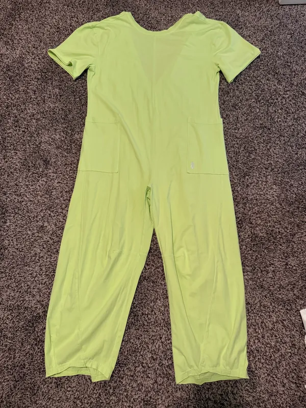 Free People Jumpsuit Wide-Leg Yellow/Green - Image 3