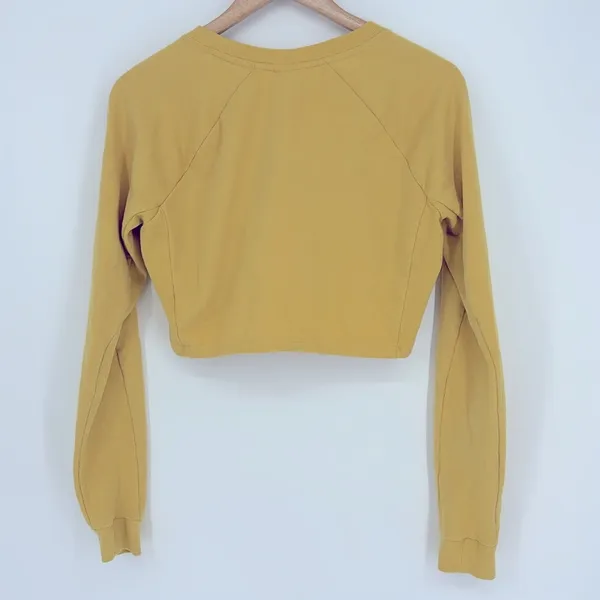 Gymshark Long Sleeve Crop Top Sweatshirt Mustard Yellow Women’s Size Medium - Image 5