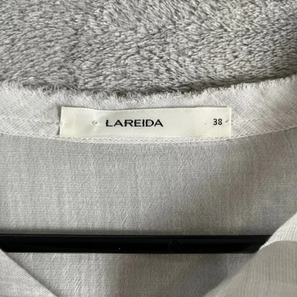 Lareida White Sheer Gauze Cotton Blouse‎ Coastal Minimal Boho Layering 38 US 4 - Image 4