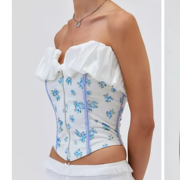 NWT FOR LOVE & LEMONS‎ Evelyn Floral Velvet Corset Top size Medium - Image 11