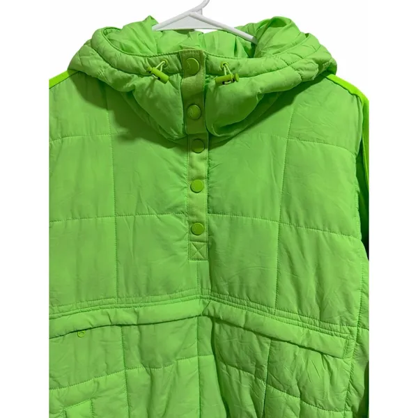 Free People Movement Pippa Packable Pullover Puffer Neon Lime Glow Women's Large - Image 3