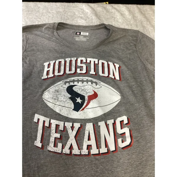 NFL Team Apparel Houston‎ Texans Womens Gray 3/4 Sleeve Graphic T-Shirt Large - Image 2