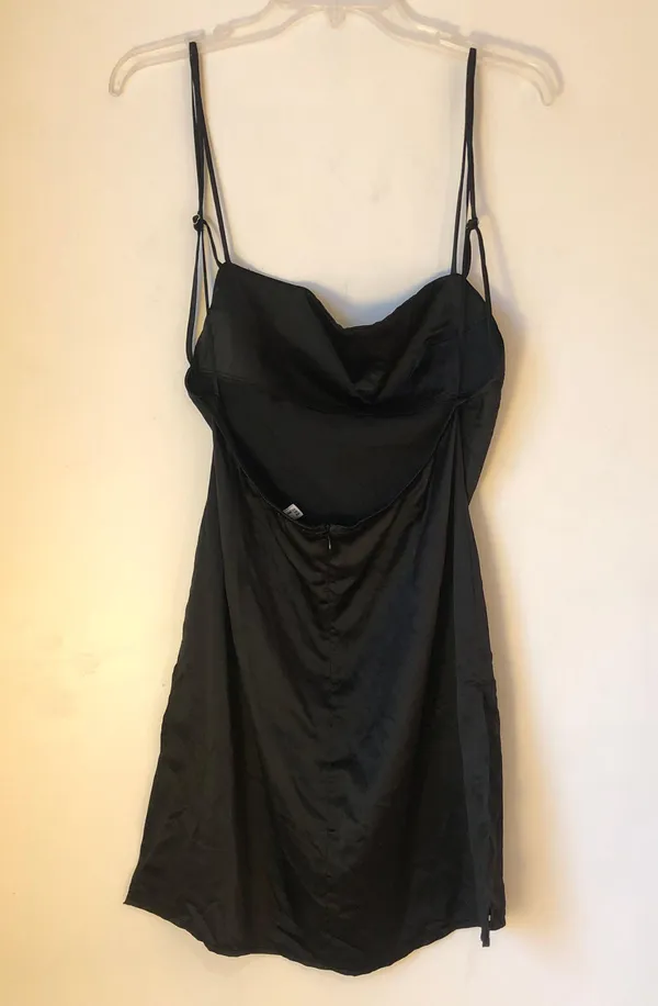Princess Polly Black Satin Kendra Backless Slip Dress 10 - Image 3