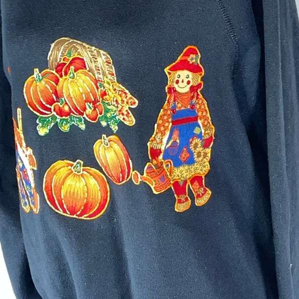 Tultex Scarecrow Pumpkin Fall Themed Women’s Vintage 90s Sweatshirt Large - Image 4