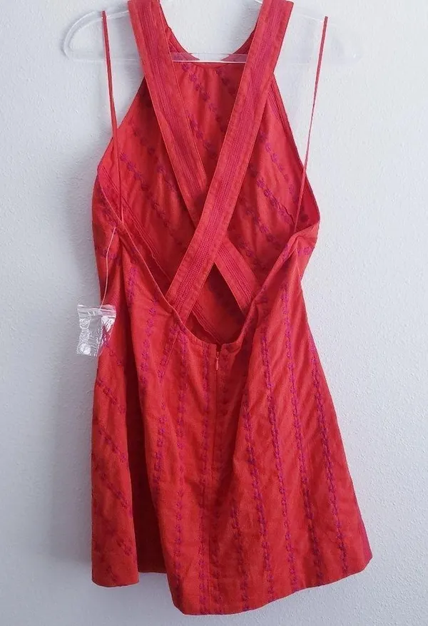 Free People Juni Embroidered Mini Crisscross Dress New Without Tags - Image 5
