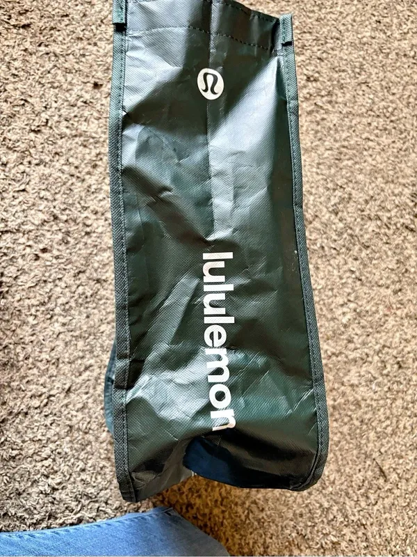 lululemon Reusable Shopping Bag Green Tote - Image 3