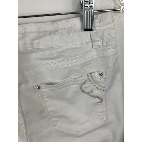 Cute Womens Capri Jeans Size 4 White - Image 7