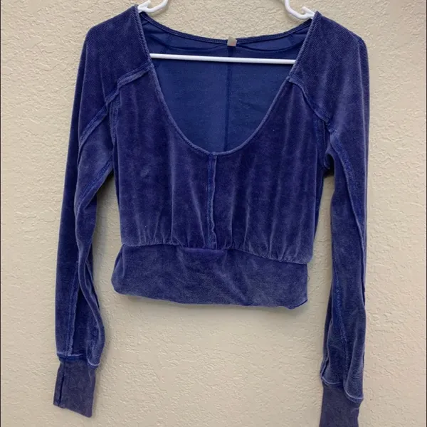 Free people Blue Velvet Crop Top - Image 3