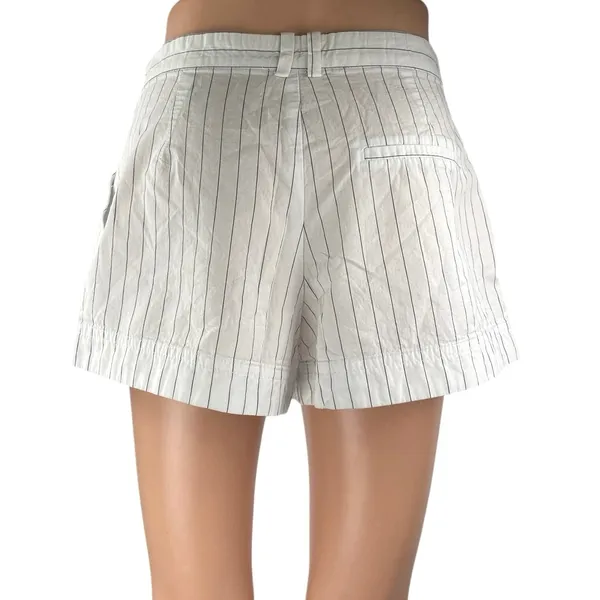 Zara Women's White Black Striped High Waisted A Line Casual Mini Shorts Size XS - Image 3