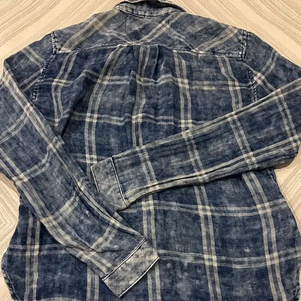 Bella Dahl Women’s Blue Plaid Button Down Shirt - Size XS - Image 6