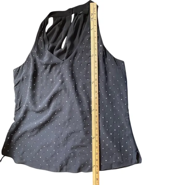 WHBM Black/Silver Accented After 5 Sleeveless Tank Top Blouse- Size XL - Image 15