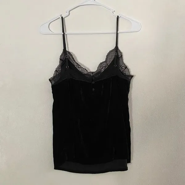 Abercrombie & Fitch NWT Black Velvet Lace Cami S Y2K Coquette Tank - Image 3