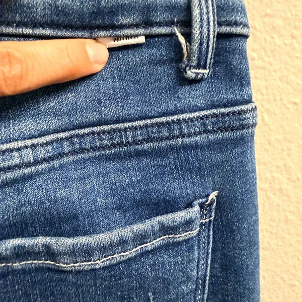 MOTHER Crop Jeans Shoot To Thrill Blue Denim Size 27- Stretch *ALTERED - Image 12