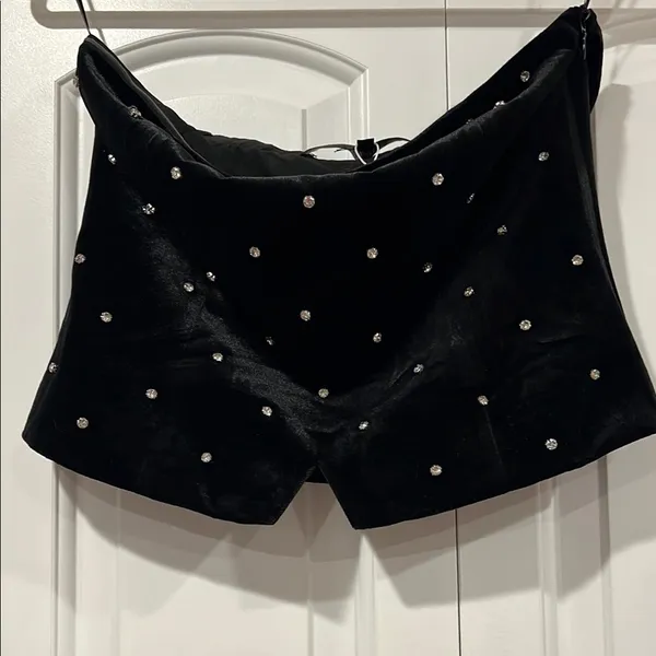 Endless Rose Black Velvet bustier with Rhinestones medium‎ - Image 2