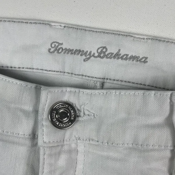 Tommy Bahama Pants Womens 6 White Ella Twill High Rise Ankle Glitter‎ Trim - Image 8