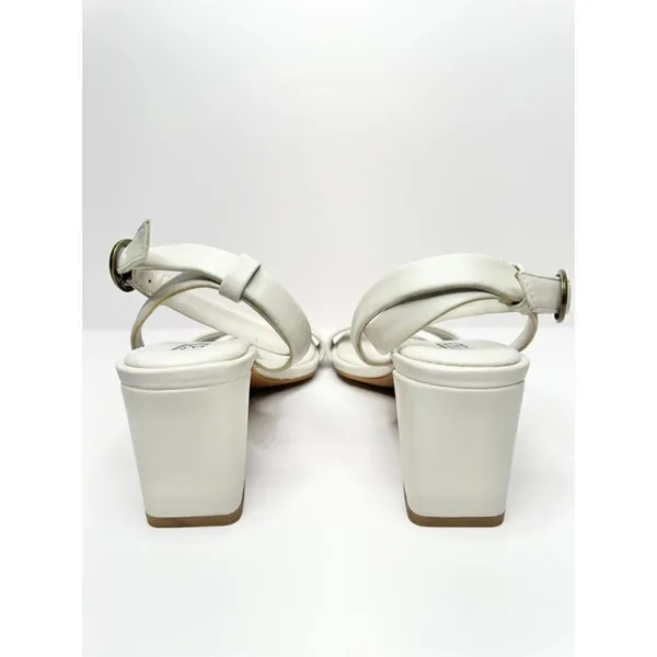 Nordstrom Rack Sandals Womens Size 5.5 Bone‎ Strappy Faux Leather - Image 5