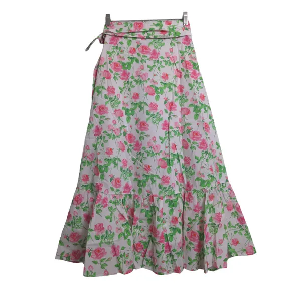 Hill House The Mirabel Skirt Pink Roses Wrap Midi Cotton XS New - Image 7