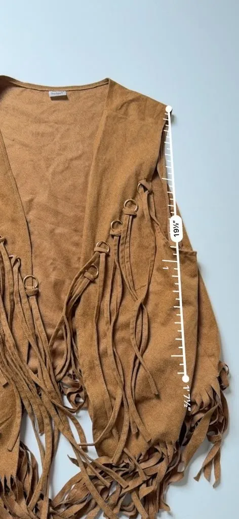 Spirit Western Cowgirl Rodeo Faux Suede Tassel Fringe Vest Sleeveless Cardigan - Image 5