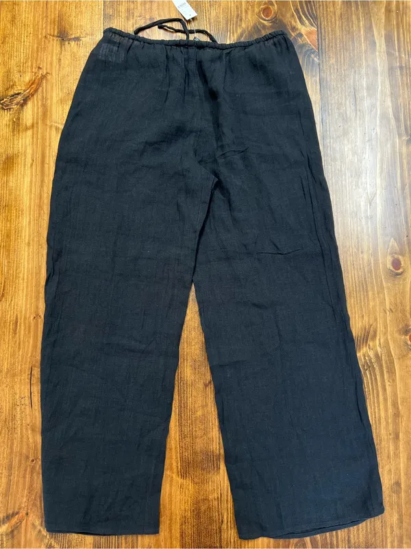 J. Crew Beach pant in Hampton linen-blend Black Size Medium NWT - Image 6
