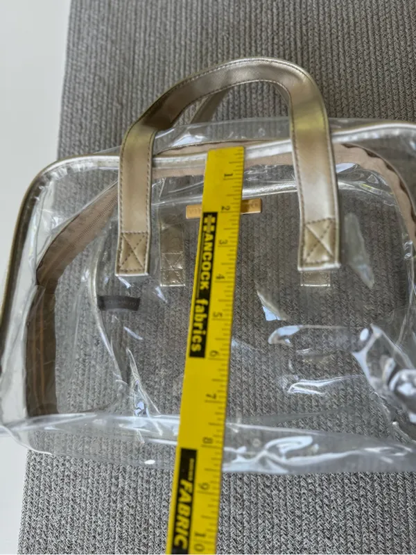 Vince Camuto Clear Bag with Metallic Gold Trim Concerts Festivals - Image 5