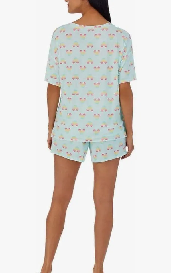 Disney Womens Short Pajama Set with Pockets Aqua in color - Image 7