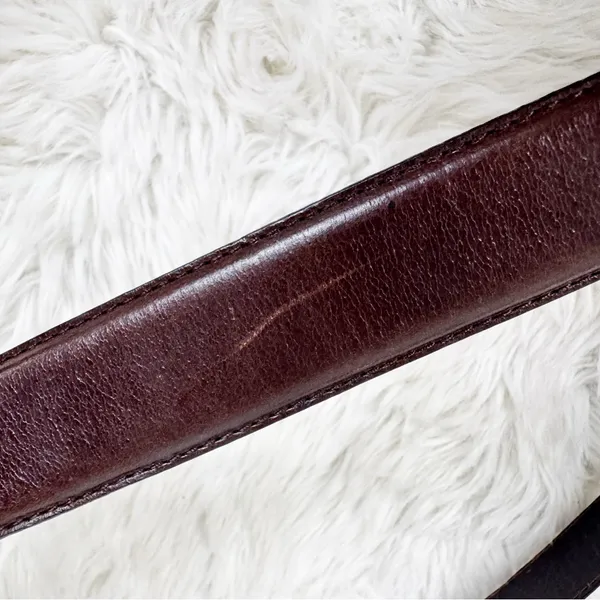 VINTAGE Fossil Brown Leather Western Engraved Silver Belt Medium Ornate Boho‎ - Image 9