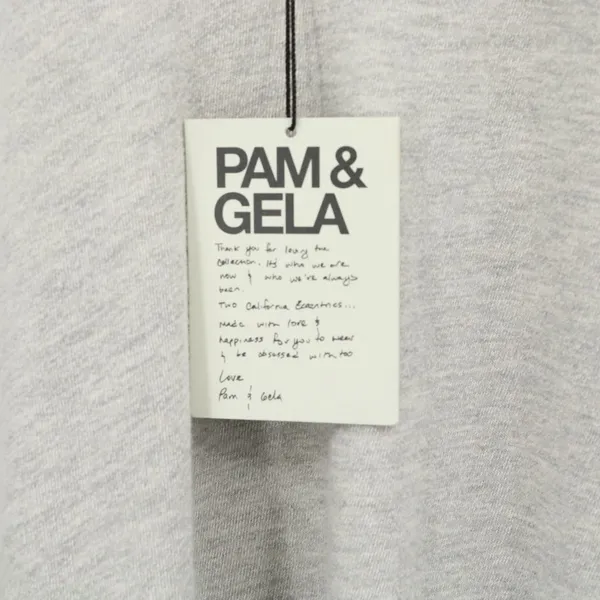 NWT Pam & Gela Rib Cross Neck Sweatshirt Heather Grey Pullover Top S - Image 3